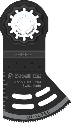 Hoja multiherramienta Bosch PRO AYZ 53 BPB para múltiples materiales.